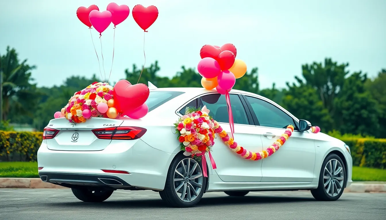 30 Simple Wedding Car Decoration Ideas That Look Expensive (But Aren't!) 4 30 Simple Wedding Car Decoration Ideas That Look Expensive (But Aren't!) 3