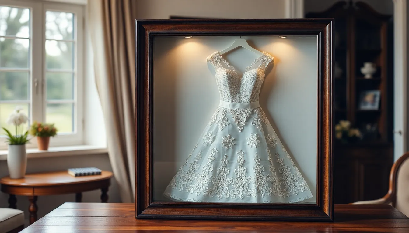 25 Stunning Wedding Dress Shadow Box Ideas to Preserve Your Special Day Forever 4 25 Stunning Wedding Dress Shadow Box Ideas to Preserve Your Special Day Forever 3