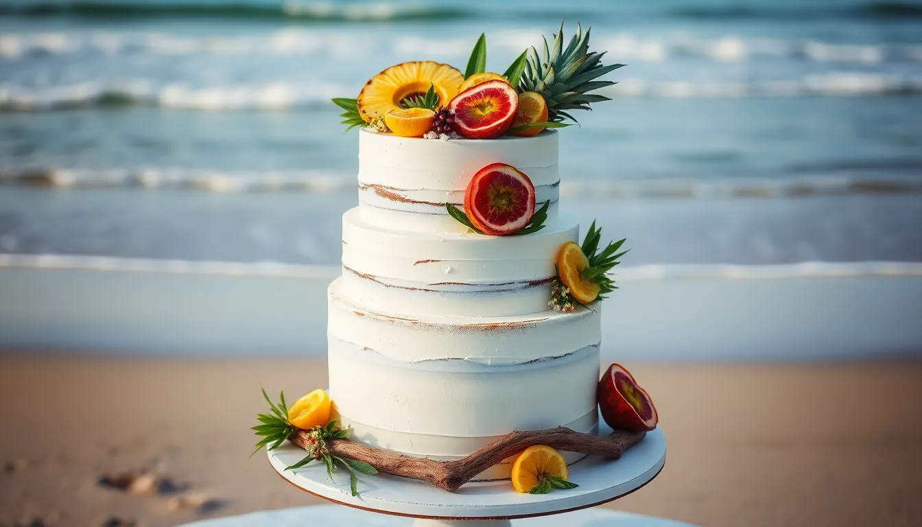 25 Stunning Beach Wedding Cake Ideas That Will Make Your Seaside Celebration Unforgettable 6 25 Stunning Beach Wedding Cake Ideas That Will Make Your Seaside Celebration Unforgettable 5