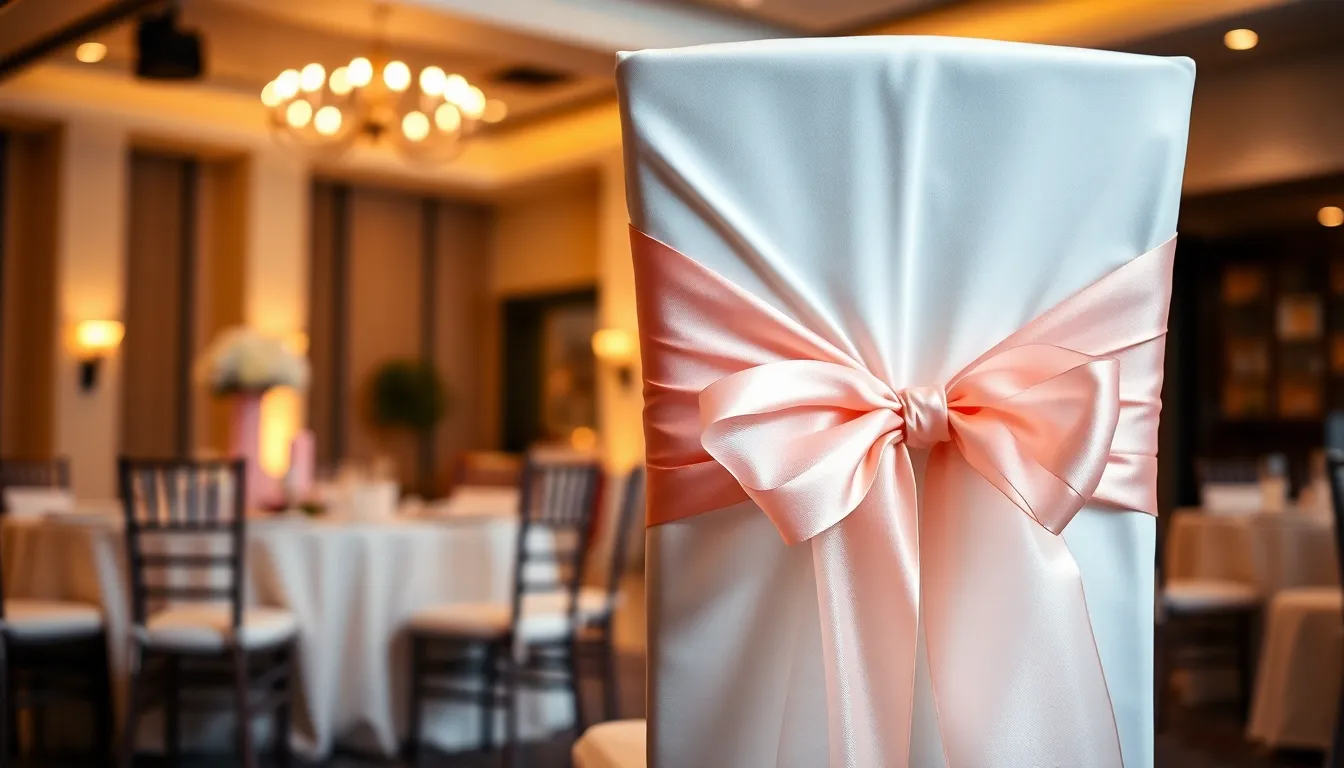 50 Stunning Chair Sash Ideas for Wedding Receptions That'll Wow Your Guests 6 50 Stunning Chair Sash Ideas for Wedding Receptions That'll Wow Your Guests 5