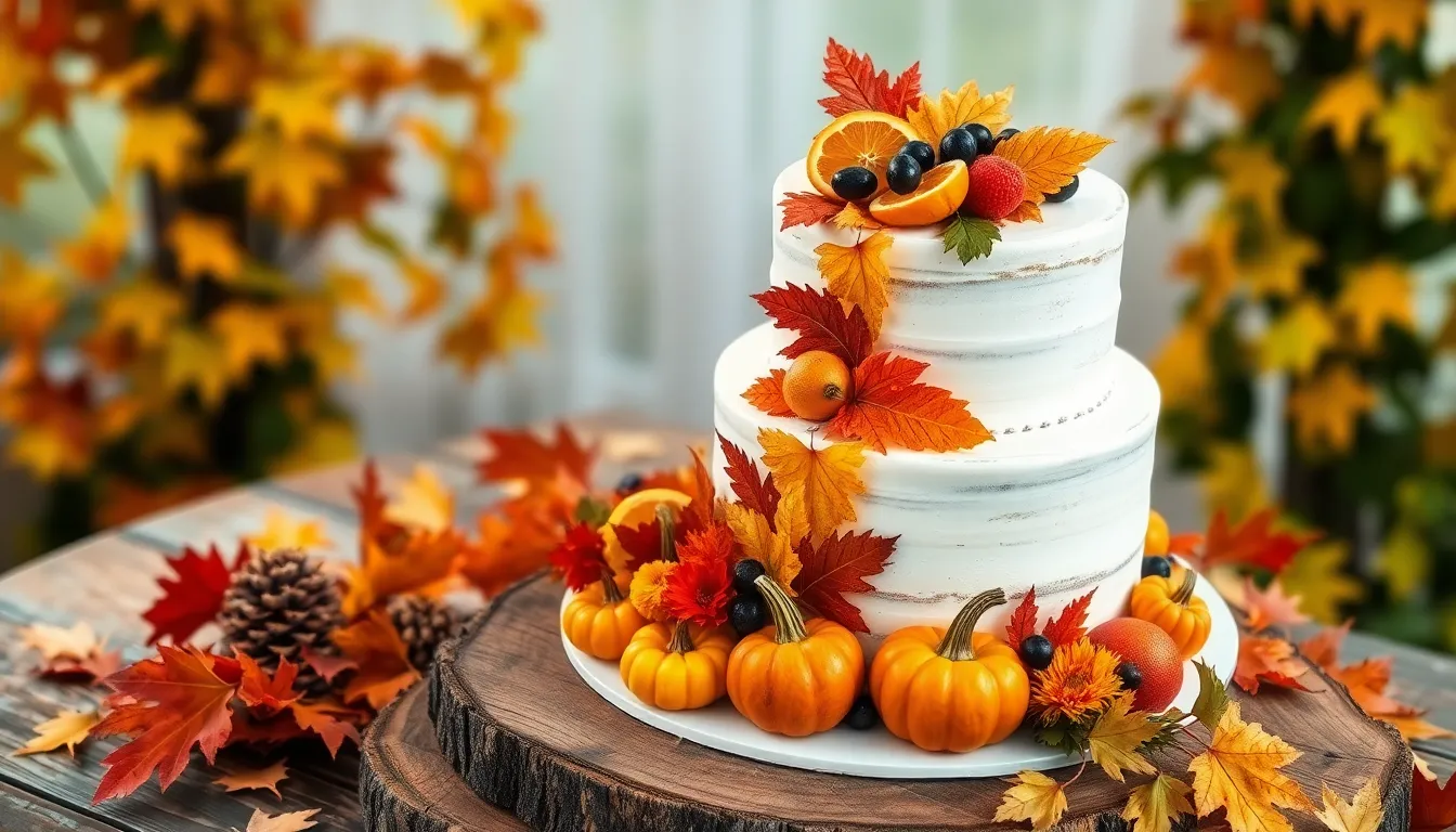 25 Stunning Fall Wedding Cake Ideas That'll Make Your Guests Say "I Do" Again 6 25 Stunning Fall Wedding Cake Ideas That'll Make Your Guests Say "I Do" Again 5