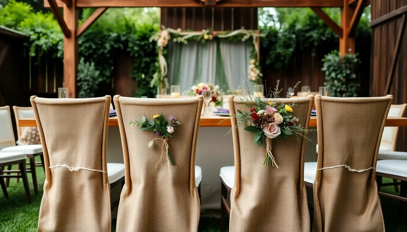 25 Stunning Wedding Chair Cover Ideas to Transform Your Reception 5