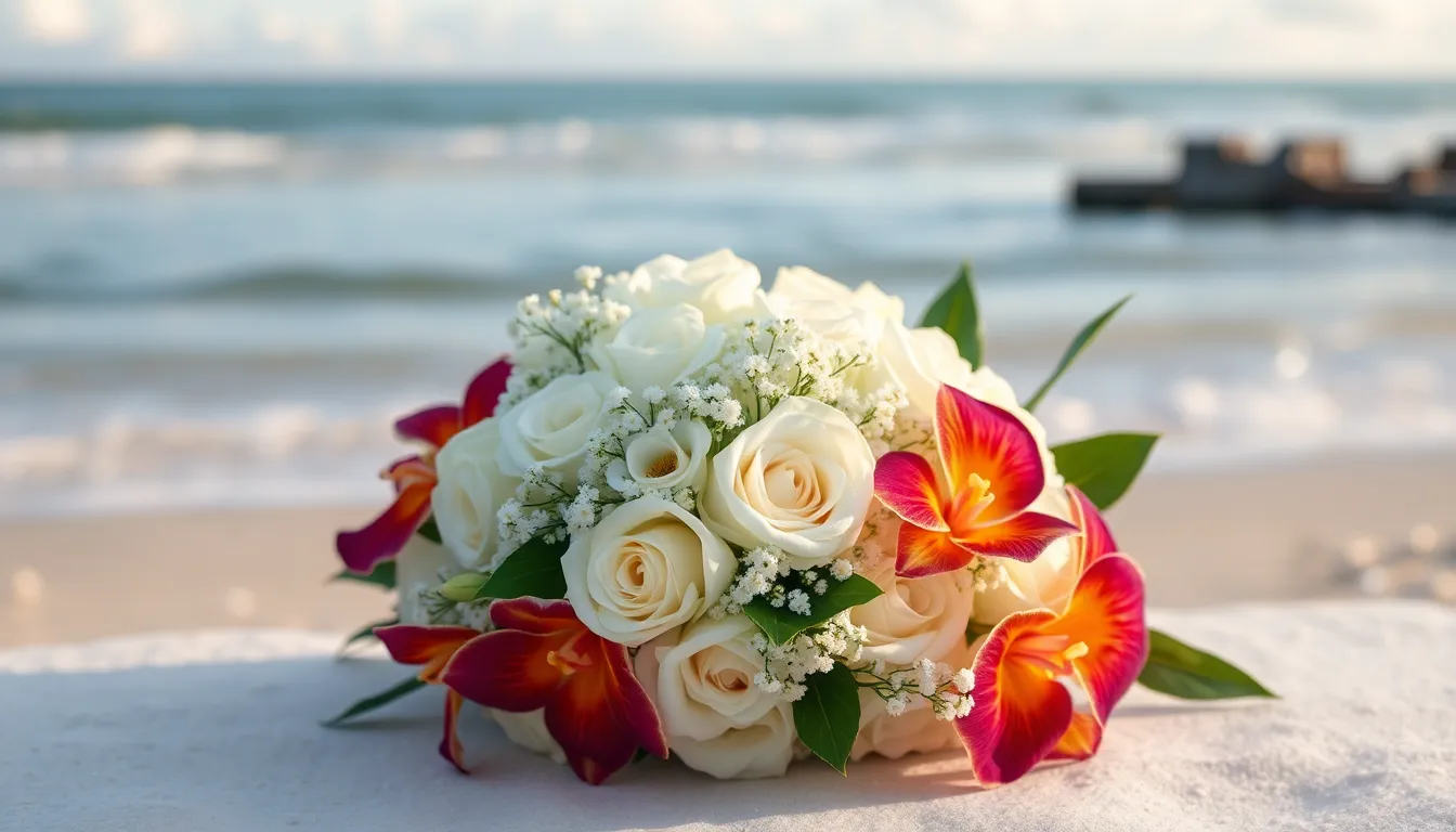 25 Stunning Beach Wedding Bouquet Ideas That Won't Blow Away in Ocean Breeze 8 25 Stunning Beach Wedding Bouquet Ideas That Won't Blow Away in Ocean Breeze 7