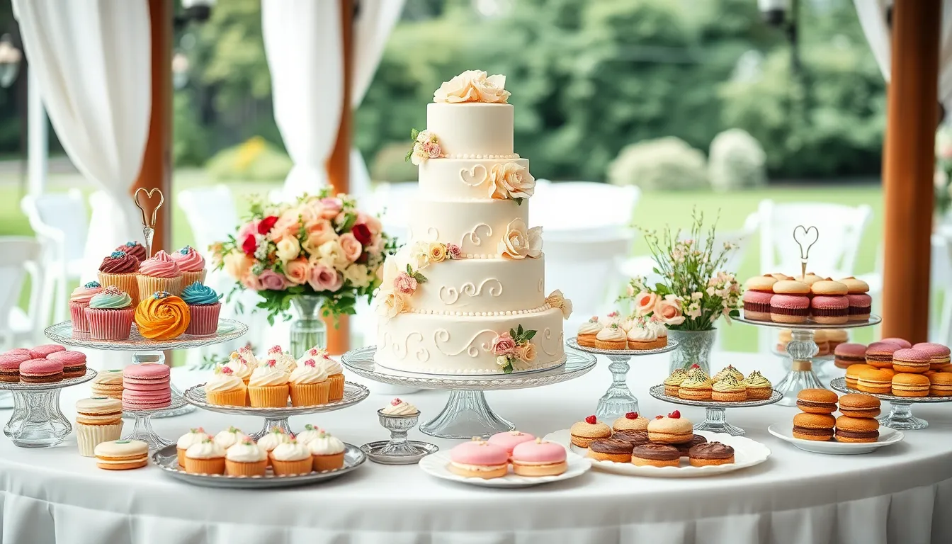 25 Stunning Wedding Dessert Table Ideas That Will Wow Your Guests (On Any Budget) 8 25 Stunning Wedding Dessert Table Ideas That Will Wow Your Guests (On Any Budget) 7