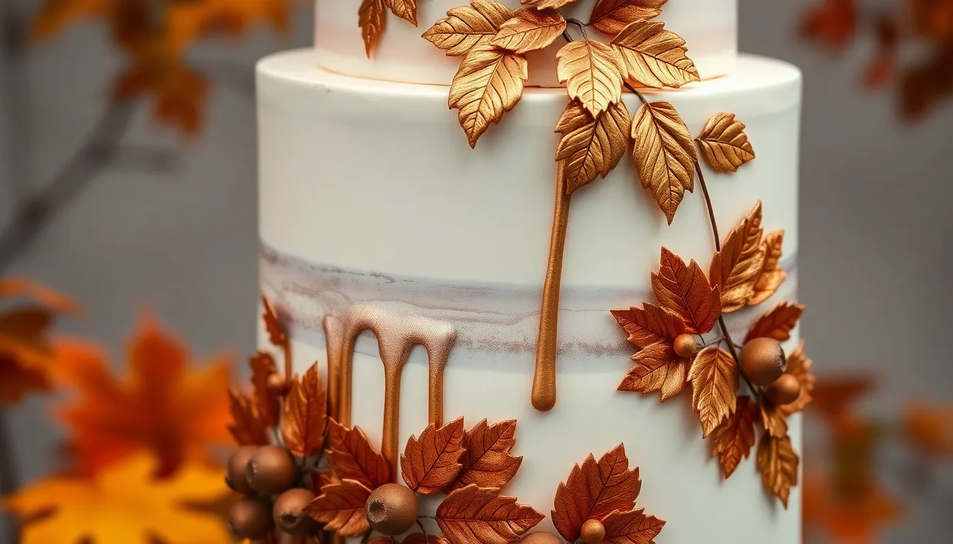 25 Stunning Fall Wedding Cake Ideas That'll Make Your Guests Say "I Do" Again 10 25 Stunning Fall Wedding Cake Ideas That'll Make Your Guests Say "I Do" Again 9