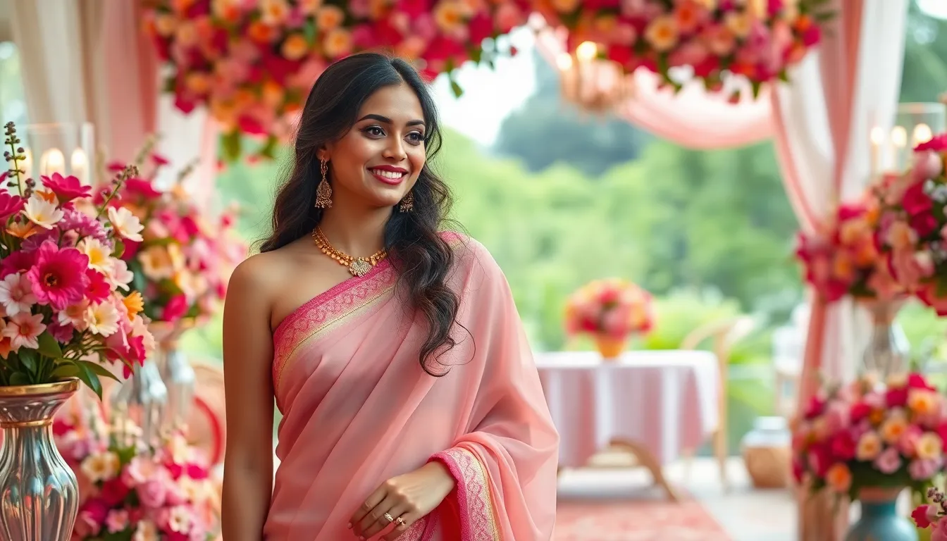 25 Stunning Saree Ideas for Wedding Season: Traditional to Modern Styles 10 25 Stunning Saree Ideas for Wedding Season: Traditional to Modern Styles 9