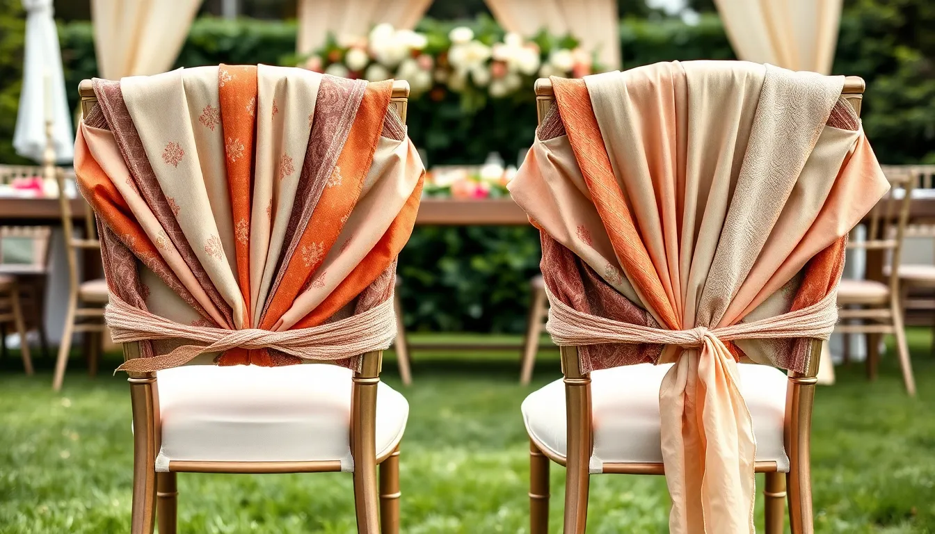 25 Stunning Wedding Chair Cover Ideas to Transform Your Reception 9