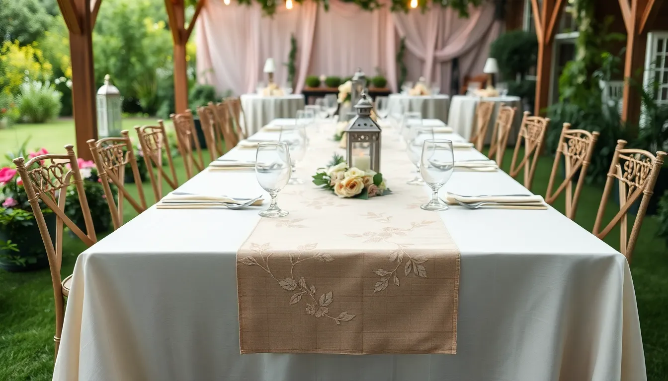 25 Stunning Wedding Table Runner Ideas That Will Transform Your Reception Tables 10 25 Stunning Wedding Table Runner Ideas That Will Transform Your Reception Tables 9