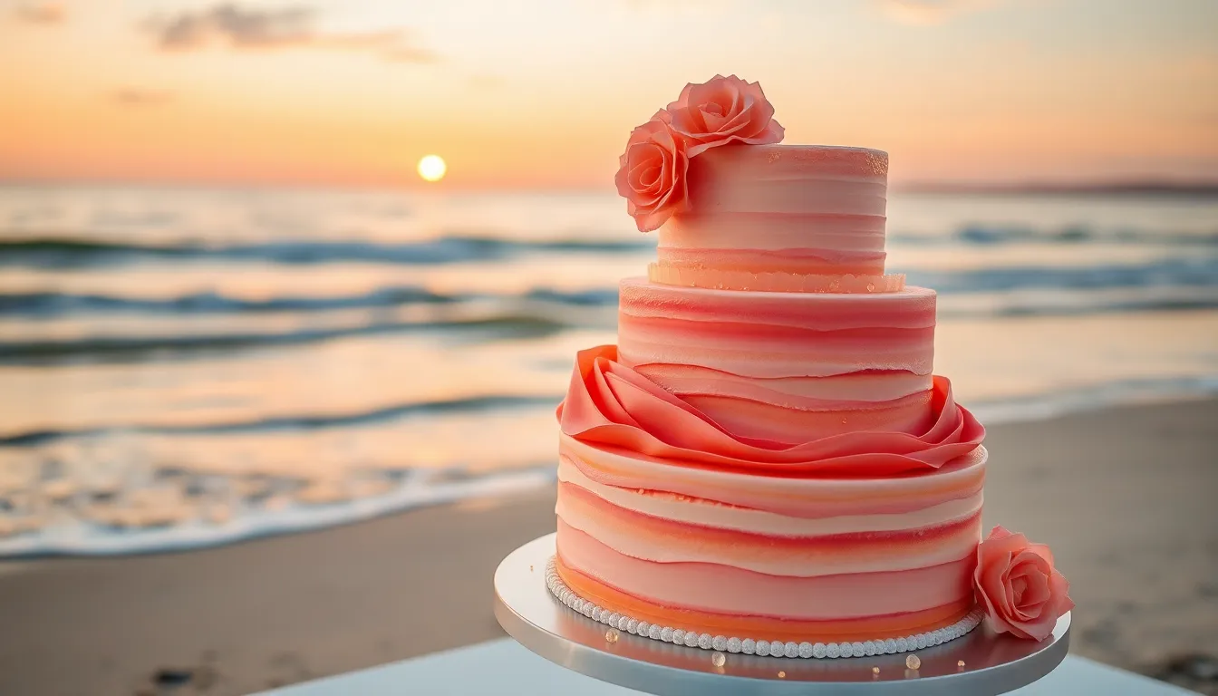 25 Stunning Beach Wedding Cake Ideas That Will Make Your Seaside Celebration Unforgettable 12 25 Stunning Beach Wedding Cake Ideas That Will Make Your Seaside Celebration Unforgettable 11