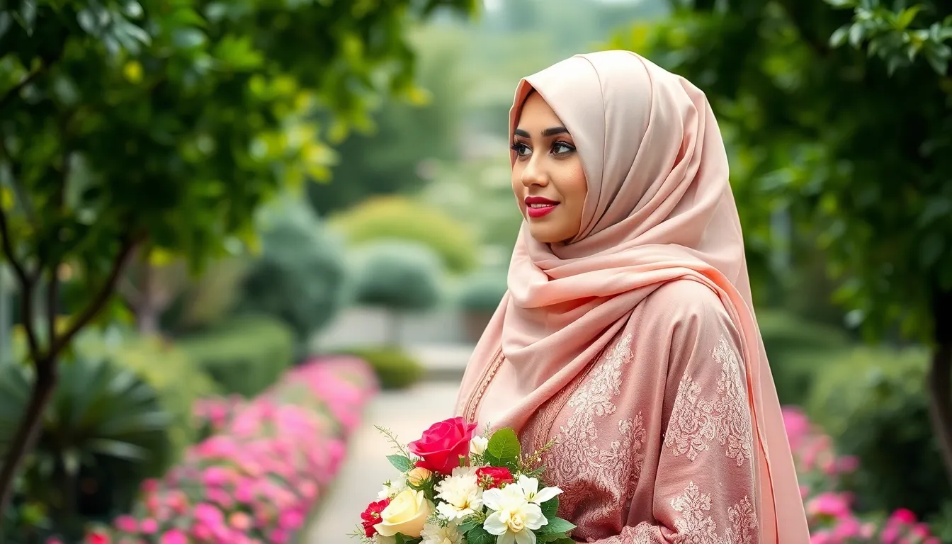 25 Stunning Hijab Ideas for Wedding: From Classic to Modern Bridal Styles 12 25 Stunning Hijab Ideas for Wedding: From Classic to Modern Bridal Styles 11