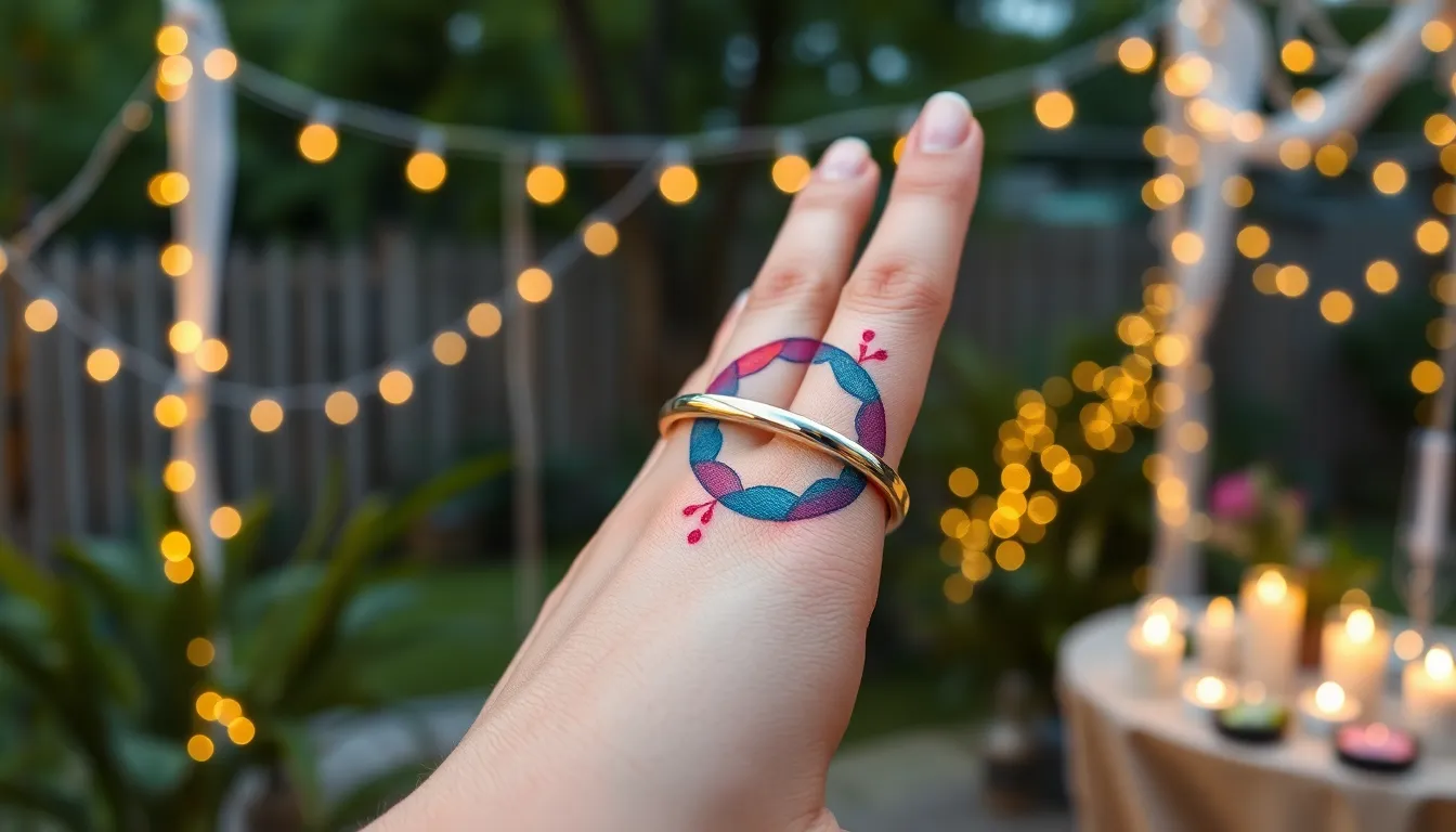 50+ Wedding Band Tattoo Ideas: From Minimalist to Creative Designs for Couples 12 50+ Wedding Band Tattoo Ideas: From Minimalist to Creative Designs for Couples 11
