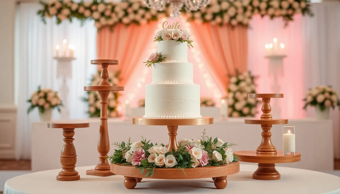 25 Stunning Wedding Cake Stand Ideas That Will Make Your Cake the Perfect Centerpiece 11