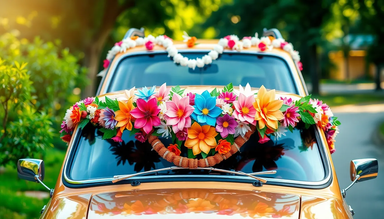 30 Simple Wedding Car Decoration Ideas That Look Expensive (But Aren't!) 12 30 Simple Wedding Car Decoration Ideas That Look Expensive (But Aren't!) 11