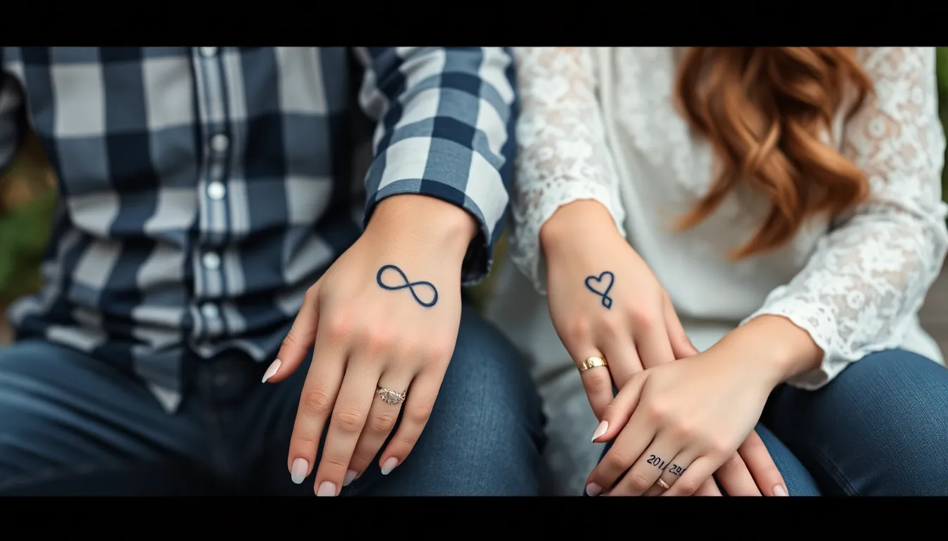 25 Stunning Wedding Date Tattoo Ideas Every Couple Should See 12 25 Stunning Wedding Date Tattoo Ideas Every Couple Should See 11