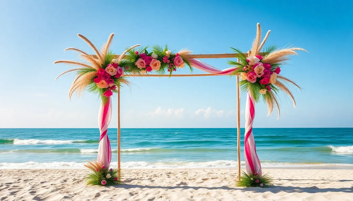 25 Stunning Beach Wedding Arch Ideas That'll Make Your Ceremony Unforgettable 14 25 Stunning Beach Wedding Arch Ideas That'll Make Your Ceremony Unforgettable 13