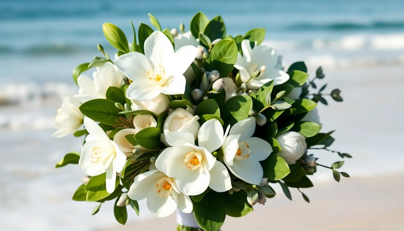 25 Stunning Beach Wedding Bouquet Ideas That Won't Blow Away in Ocean Breeze 14 25 Stunning Beach Wedding Bouquet Ideas That Won't Blow Away in Ocean Breeze 13