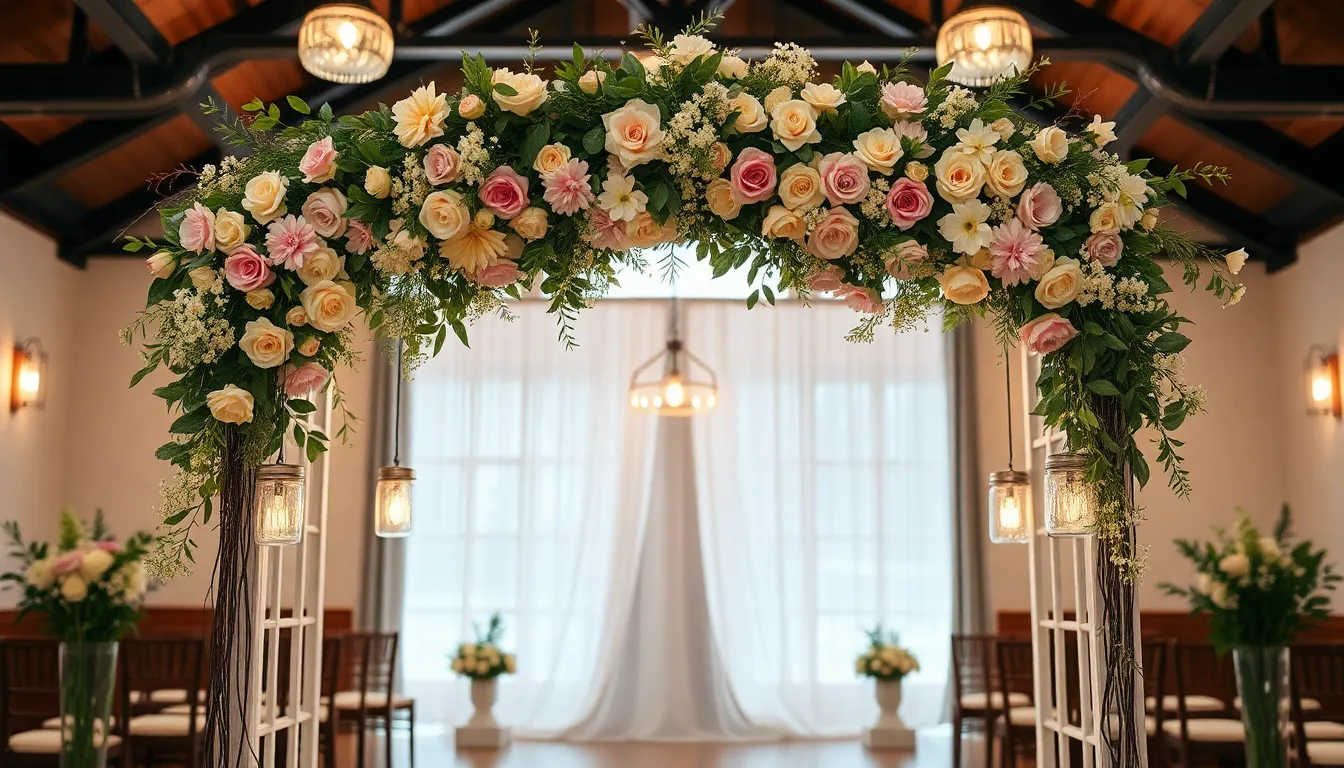 25 Stunning Indoor Wedding Arch Ideas That Will Transform Your Venue 14 25 Stunning Indoor Wedding Arch Ideas That Will Transform Your Venue 13