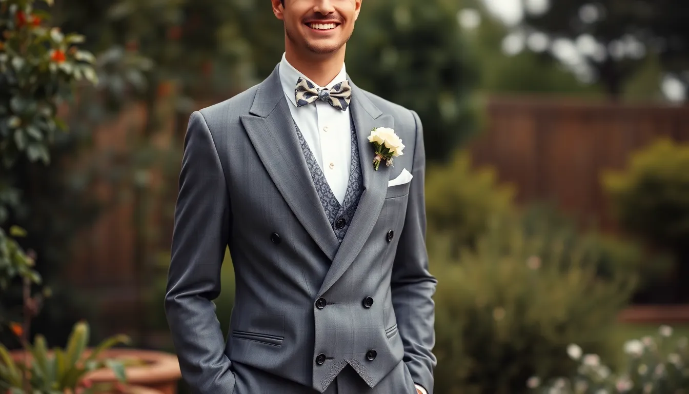21 Stylish Wedding Suit Ideas for Men: From Classic Tuxedos to Bold Patterns 14 21 Stylish Wedding Suit Ideas for Men: From Classic Tuxedos to Bold Patterns 13
