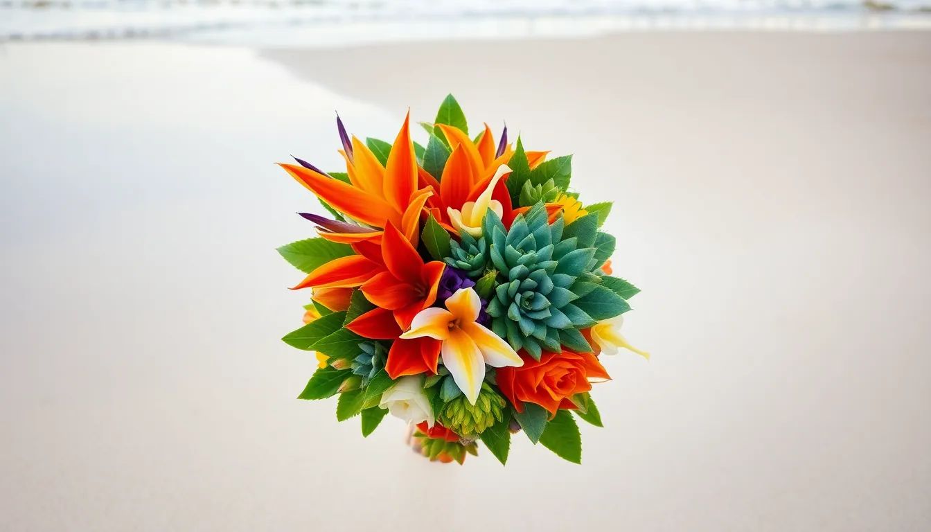 25 Stunning Beach Wedding Bouquet Ideas That Won't Blow Away in Ocean Breeze 16 25 Stunning Beach Wedding Bouquet Ideas That Won't Blow Away in Ocean Breeze 15