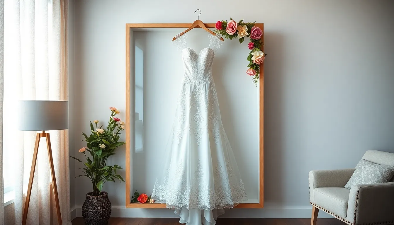 25 Stunning Wedding Dress Shadow Box Ideas to Preserve Your Special Day Forever 16 25 Stunning Wedding Dress Shadow Box Ideas to Preserve Your Special Day Forever 15