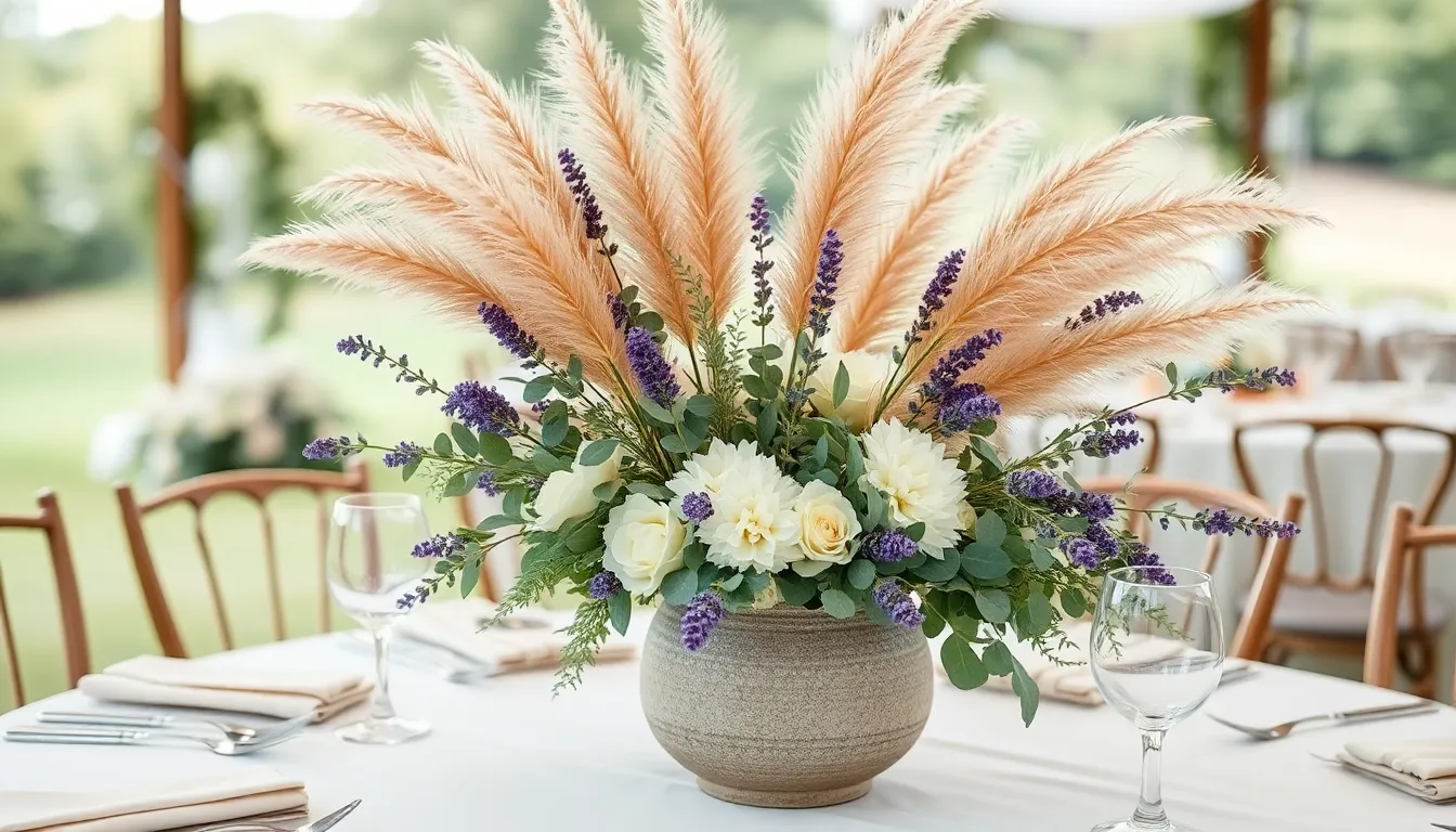 25 Stunning Pampas Grass Centerpiece Wedding Ideas That'll Save You Money 2 25 Stunning Pampas Grass Centerpiece Wedding Ideas That'll Save You Money 1