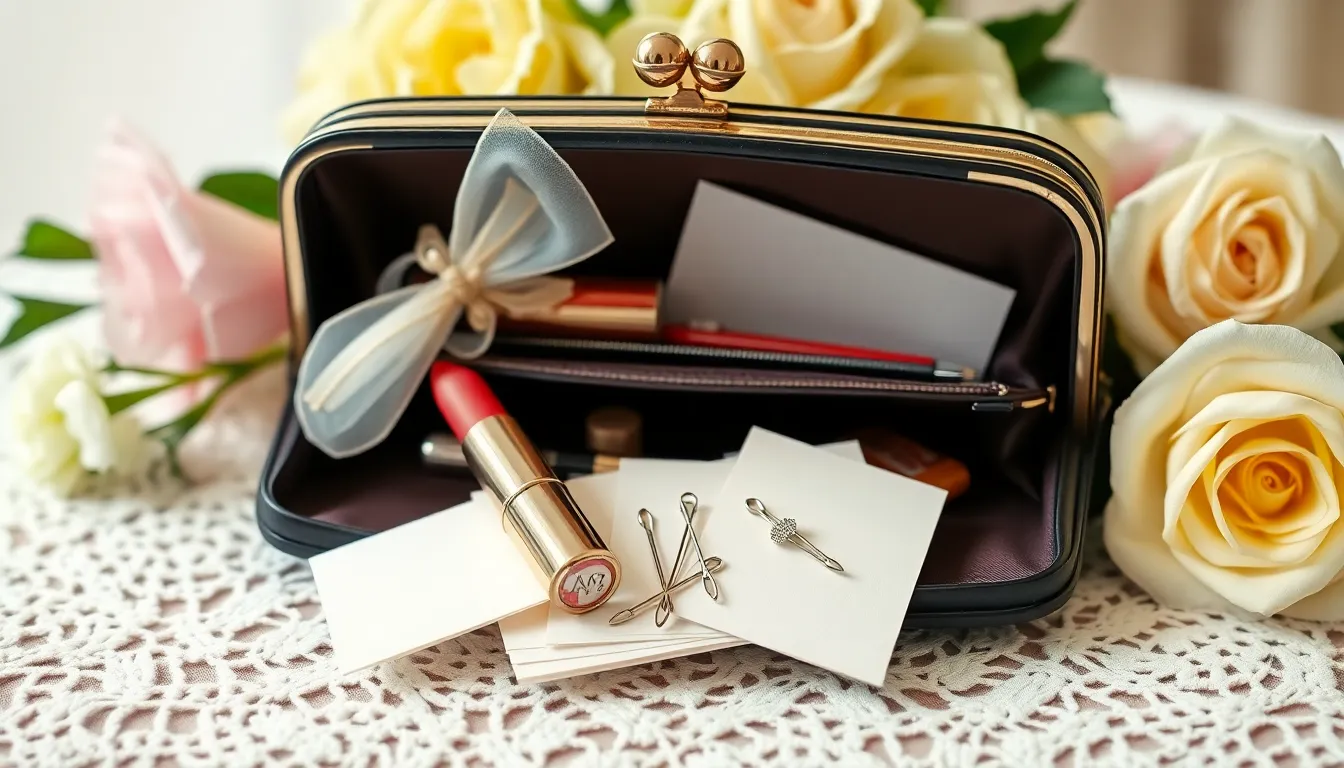35 Essential Purse Packing Ideas for Wedding Day Success (Bride's Ultimate Guide) 2 35 Essential Purse Packing Ideas for Wedding Day Success (Bride's Ultimate Guide) 1