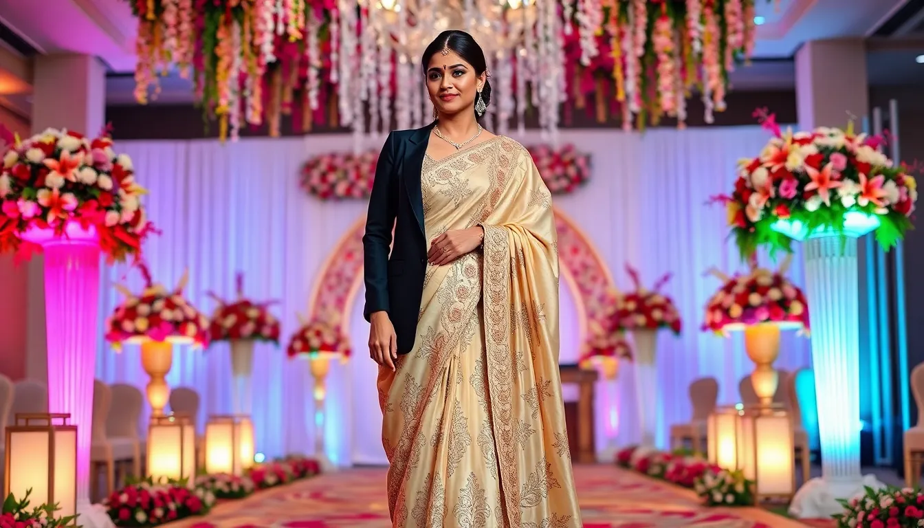 25 Stunning Saree Ideas for Wedding Season: Traditional to Modern Styles 2 25 Stunning Saree Ideas for Wedding Season: Traditional to Modern Styles 1