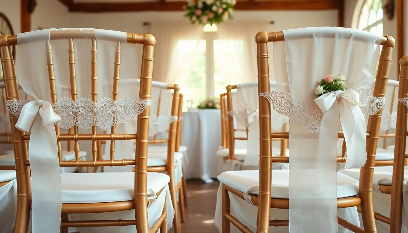 25 Stunning Wedding Chair Cover Ideas to Transform Your Reception 1