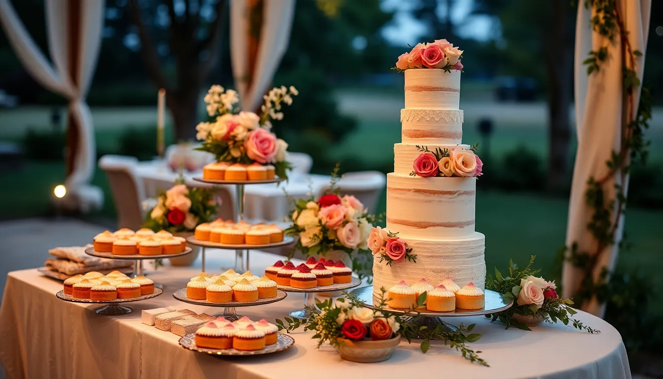 25 Stunning Wedding Dessert Table Ideas That Will Wow Your Guests (On Any Budget) 2 25 Stunning Wedding Dessert Table Ideas That Will Wow Your Guests (On Any Budget) 1