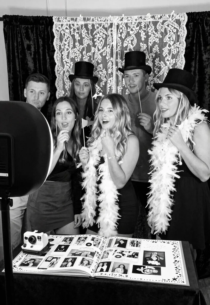 10 Black and White Bridal Shower Ideas with Modern Elegance - 4. Black and White Photo Booth 1