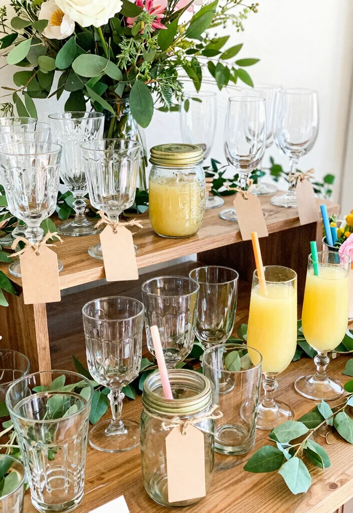 10 Bridal Shower Mimosa Bar Ideas Guests Will Love - 2. Eco-Friendly Glassware 1