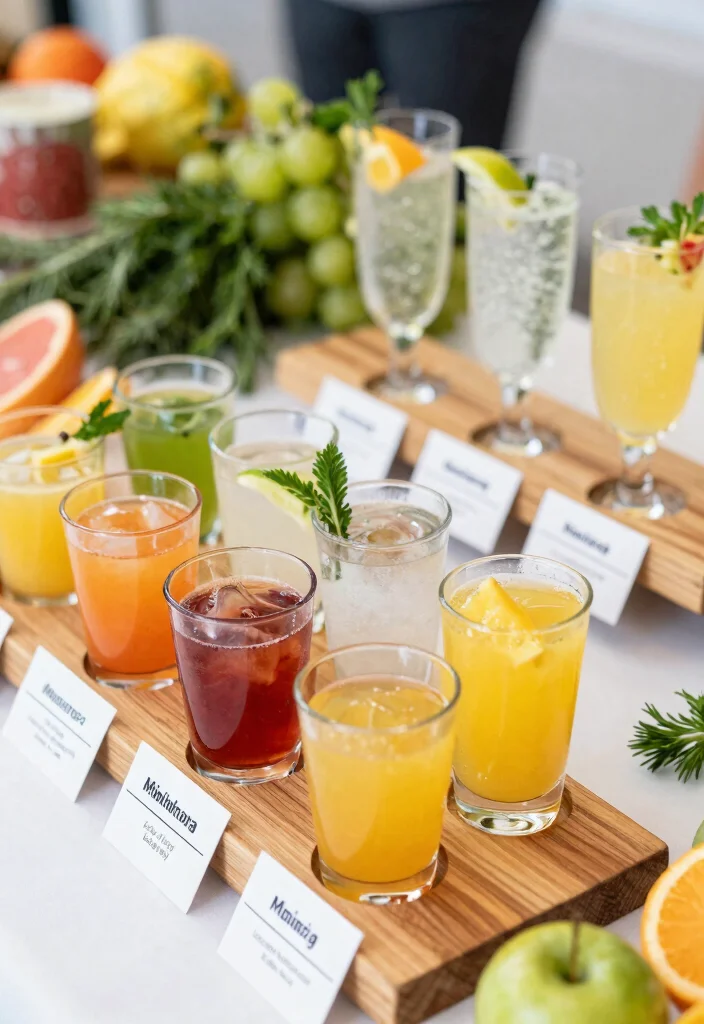 10 Bridal Shower Mimosa Bar Ideas Guests Will Love - 9. Mini Mimosa Flight Tastings 1