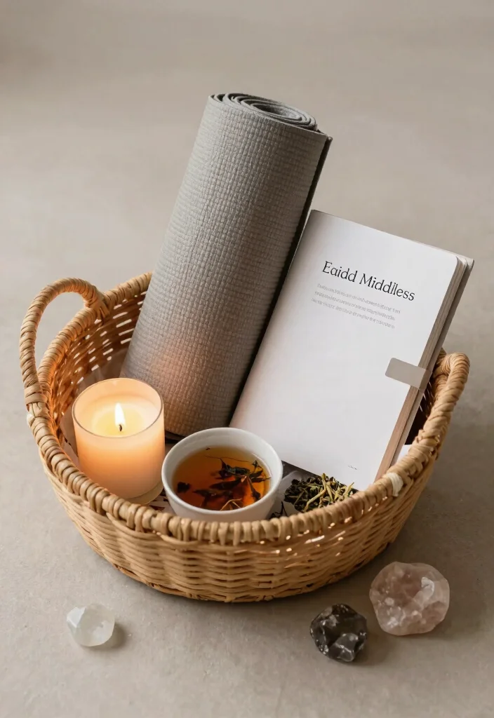 10 Bride To Be Gift Basket Ideas That Feel Thoughtful and Pretty - 7. Mindfulness and Self-Care Basket 1