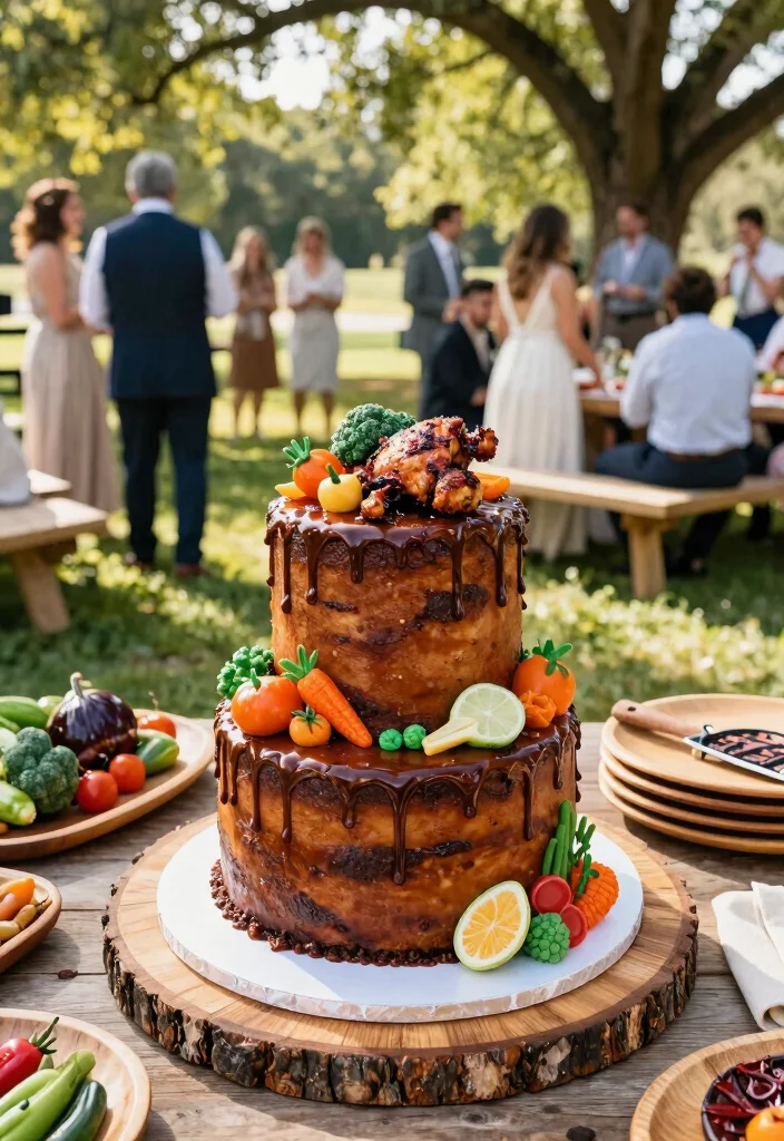 10 Chicken Cake Ideas That Are Fun, Quirky, and Party Worthy for Rustic Outdoor Weddings 45 10 Chicken Cake Ideas That Are Fun, Quirky, and Party Worthy for Rustic Outdoor Weddings - 5. Southern BBQ Chicken Cake 1