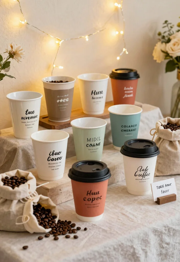 10 Coffee Themed Bridal Shower Ideas for Cozy Gatherings - 2. Customize Coffee Cups as Favors 1