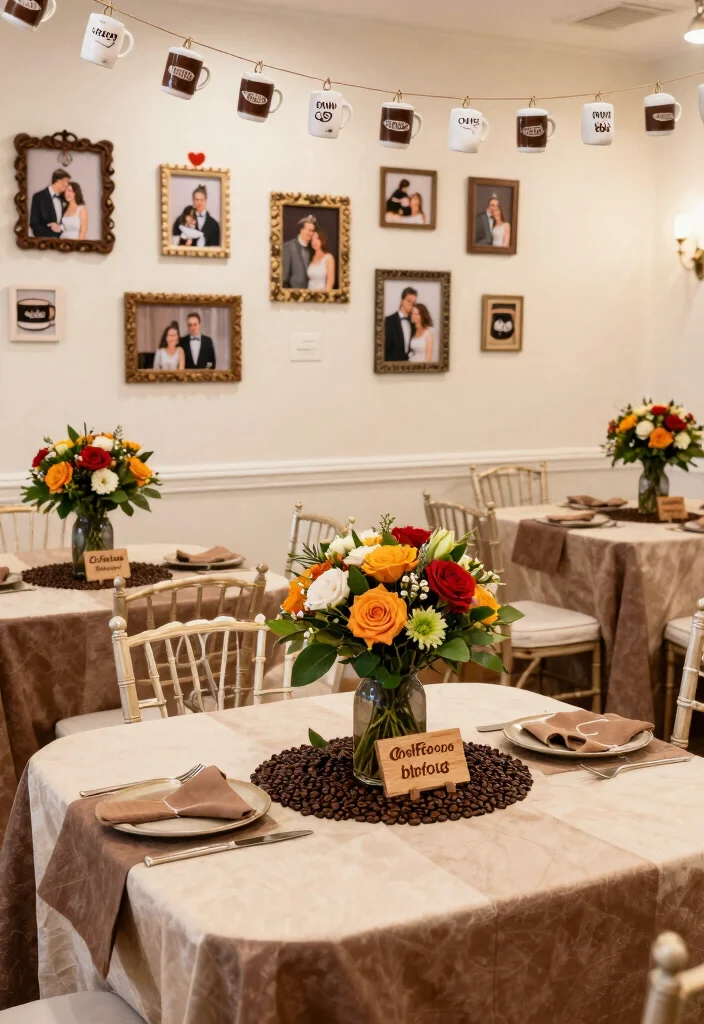 10 Coffee Themed Bridal Shower Ideas for Cozy Gatherings - 3. Coffee-Themed Decorations 1