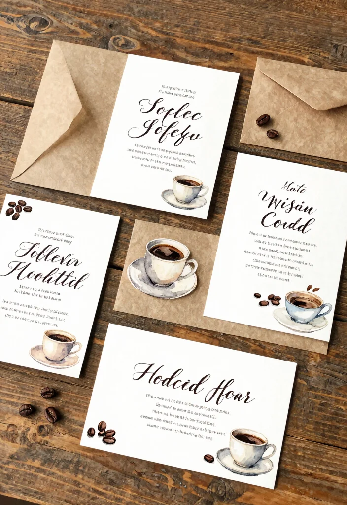 10 Coffee Themed Bridal Shower Ideas for Cozy Gatherings - 6. Coffee-Inspired Invitations 1
