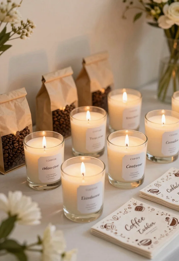 10 Coffee Themed Bridal Shower Ideas for Cozy Gatherings - 9. Coffee Scented Candles as Favors 1