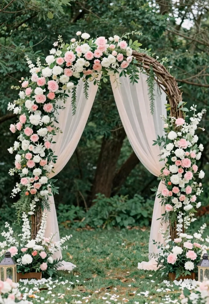 10 Dohale Jevan Decoration Ideas with Soft Traditional Details 23 10 Dohale Jevan Decoration Ideas with Soft Traditional Details - 3. Elegant Floral Arches 1
