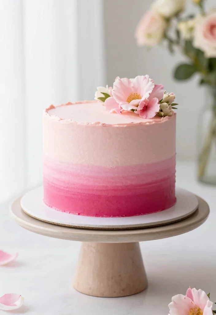 10 Elegant 30th Birthday Cake Ideas for Intimate Wedding Celebrations - 5. Ombre Cake 1