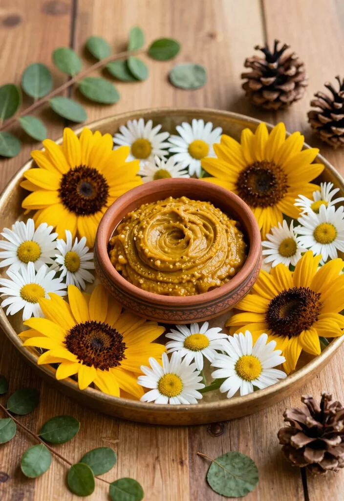 10 Mehndi Thali Decoration Ideas with Traditional Floral Style - 4. Rustic Charm with Wildflowers 1