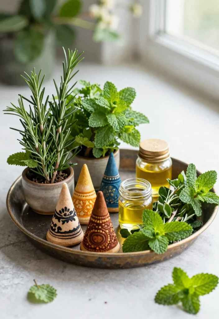 10 Mehndi Tray Decoration Ideas with Colorful Festive Details - 6. Herb-infused Decor: Scent and Sustainability 1