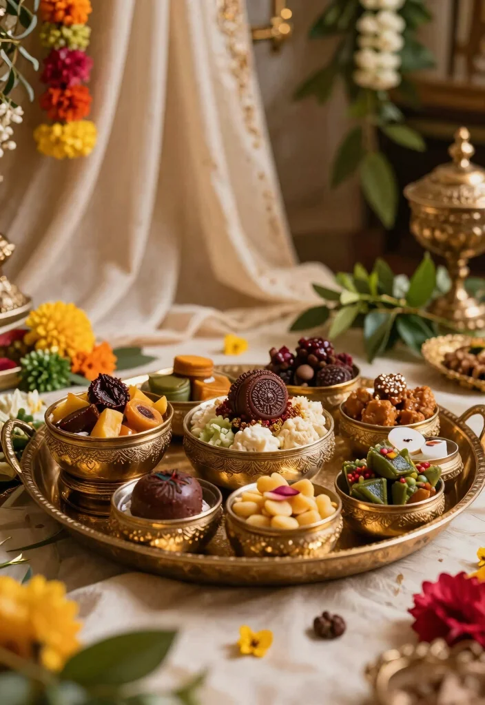 10 Mehndi Tray Decoration Ideas with Colorful Festive Details - 9. Eco-Friendly Candies: Sweet Treats 1