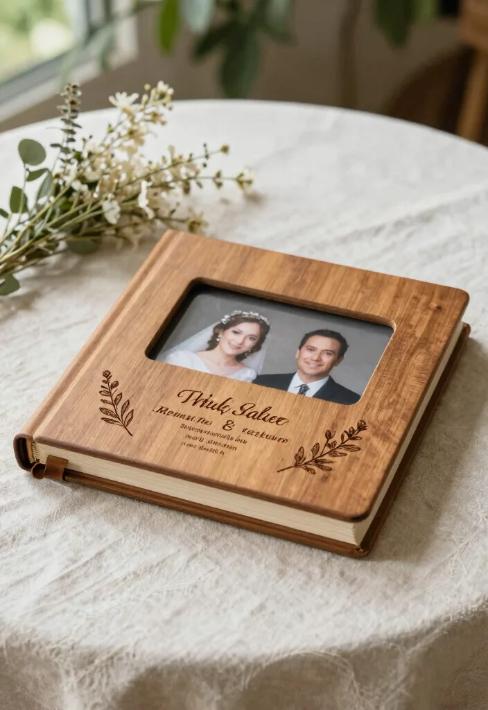 10 Parent Wedding Gift Ideas That Are Meaningful and Heartfelt - 1. Custom Engraved Wooden Photo Album 1
