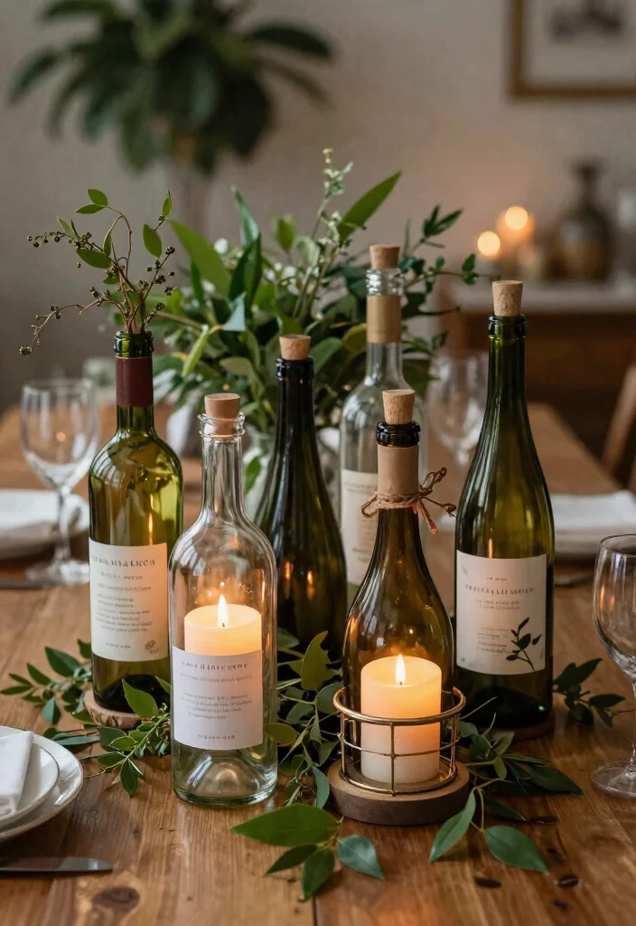 10 Parent Wedding Gift Ideas That Are Meaningful and Heartfelt - 8. Upcycled Wine Bottle Candle Holders 1