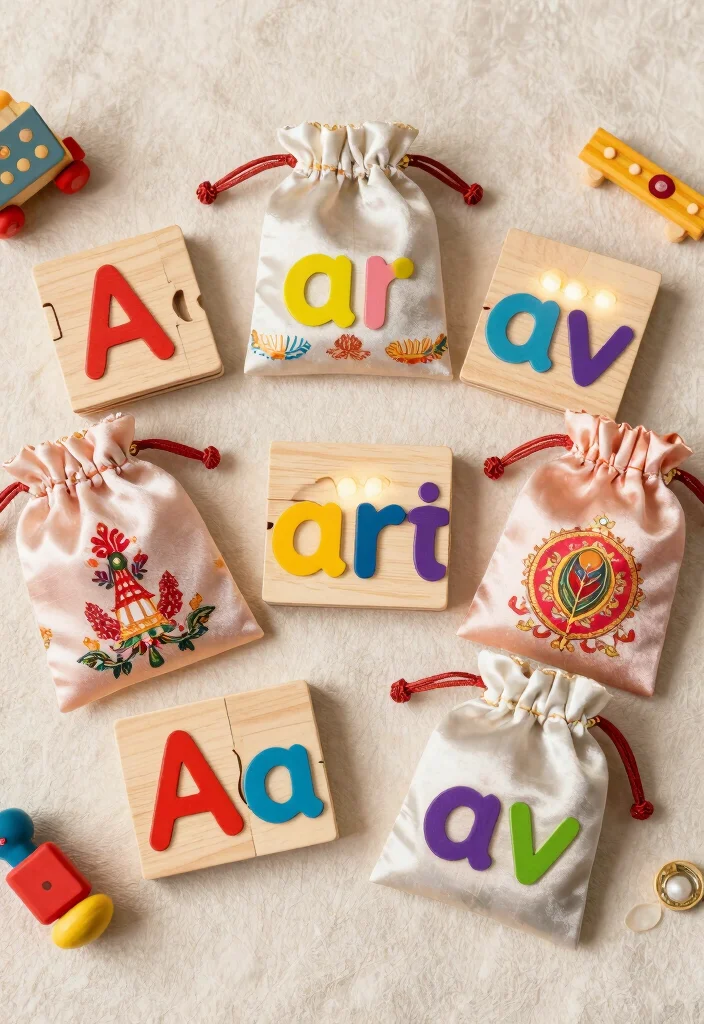 10 Seemantham Return Gift Ideas with Traditional Meaning - 1. Personalized Name Puzzles 1