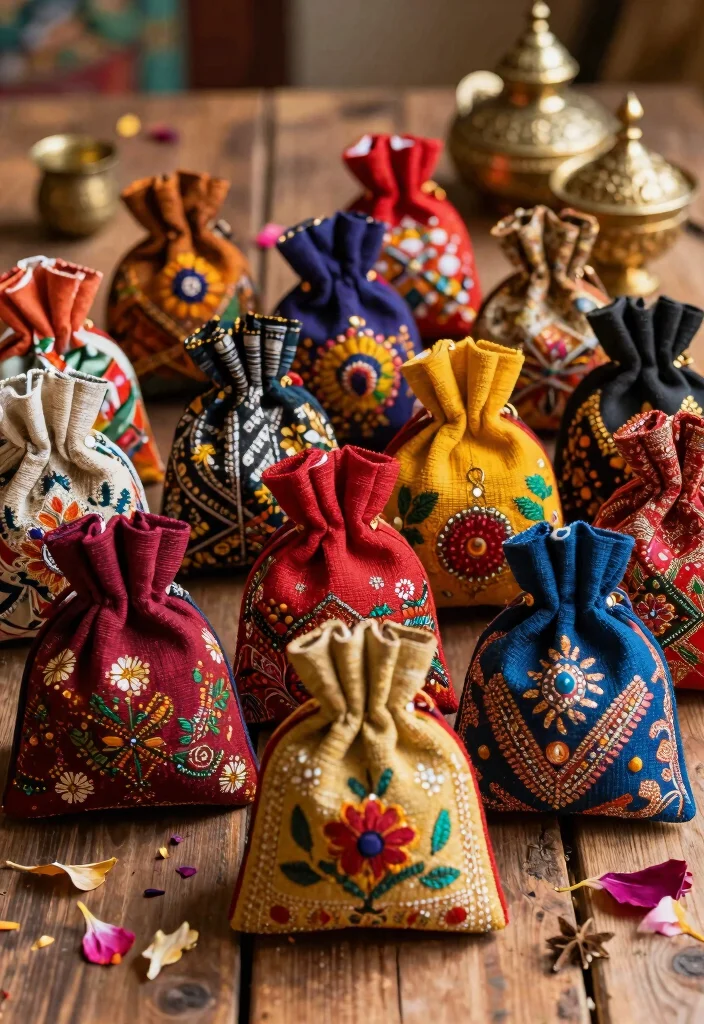 10 Seemantham Return Gift Ideas with Traditional Meaning - 4. Traditional Spices in Decorative Pouches 1