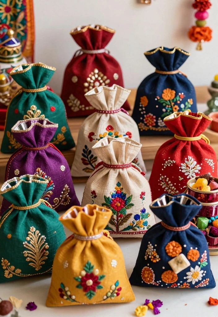 10 Seemantham Return Gift Ideas with Traditional Meaning - 5. Handmade Potli Bags 1