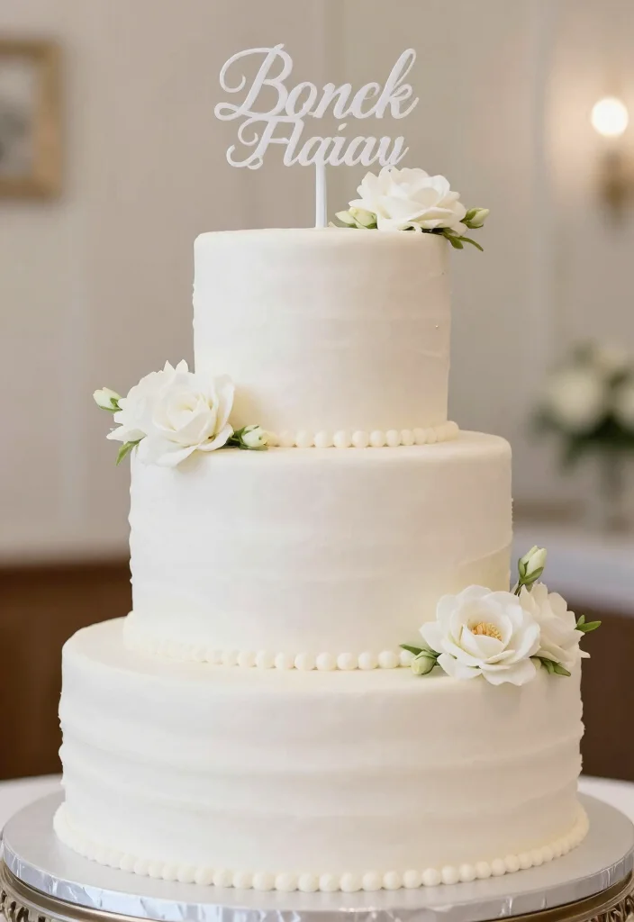 10 Three Tier Wedding Cake Ideas That Feel Classic and Timeless 100 10 Three Tier Wedding Cake Ideas That Feel Classic and Timeless - 10. Classic White Wedding Cake 1