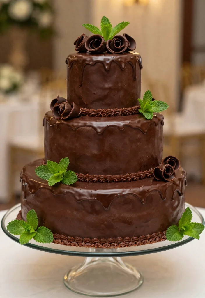 10 Three Tier Wedding Cake Ideas That Feel Classic and Timeless 34 10 Three Tier Wedding Cake Ideas That Feel Classic and Timeless - 4. Chocolate Delight with a Classic Twist 1